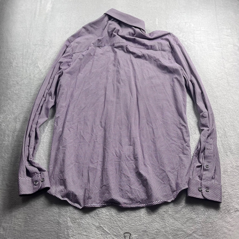 Buttercloth Icy Cotton Mens XL Regular Fit Long Sleeve Button Down Shirt Purple - Picture 6 of 7